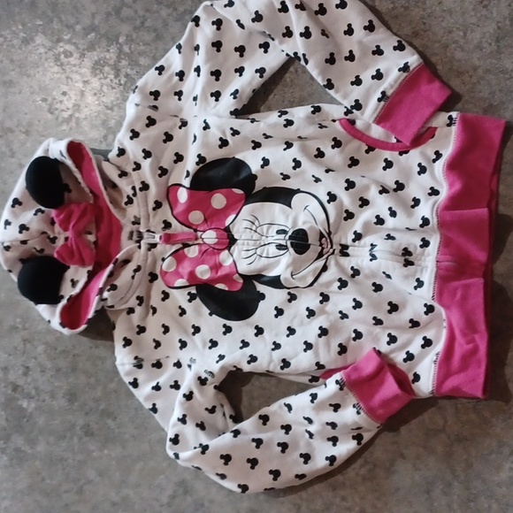 Disney Shirts & Tops Disney Junior Minnie Mouse Zip Up Hoodie Size